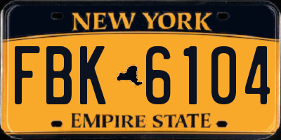 NY license plate FBK6104