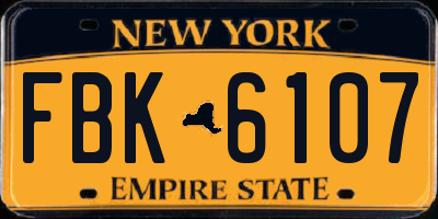 NY license plate FBK6107