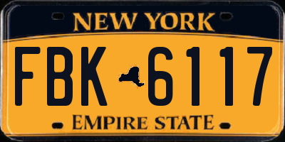 NY license plate FBK6117