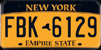 NY license plate FBK6129