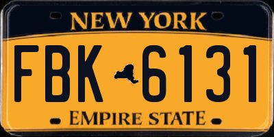 NY license plate FBK6131
