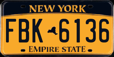 NY license plate FBK6136