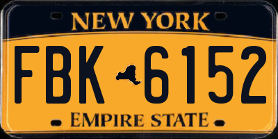 NY license plate FBK6152