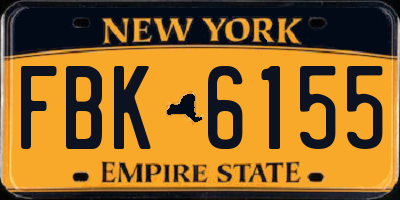 NY license plate FBK6155