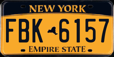 NY license plate FBK6157