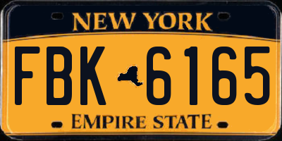 NY license plate FBK6165