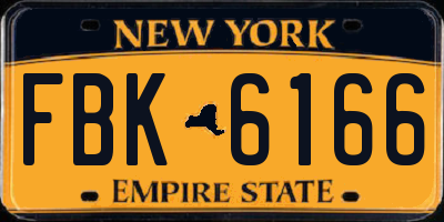 NY license plate FBK6166