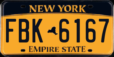NY license plate FBK6167