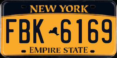NY license plate FBK6169