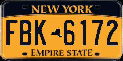 NY license plate FBK6172