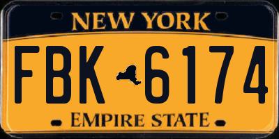NY license plate FBK6174