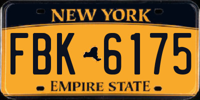 NY license plate FBK6175