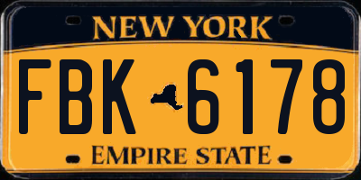 NY license plate FBK6178