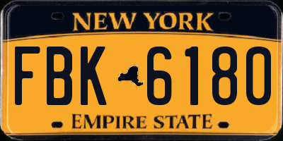 NY license plate FBK6180