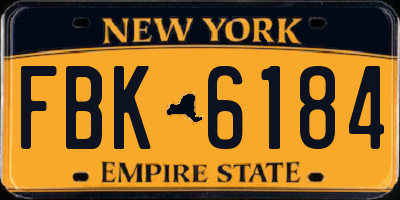 NY license plate FBK6184