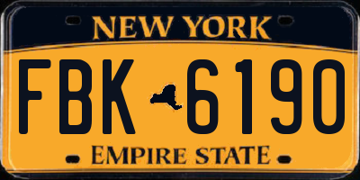 NY license plate FBK6190