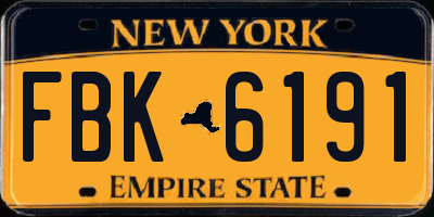 NY license plate FBK6191