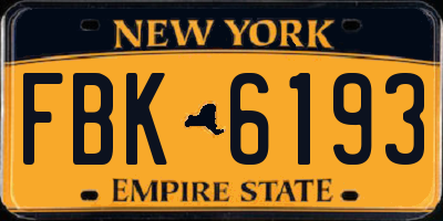 NY license plate FBK6193