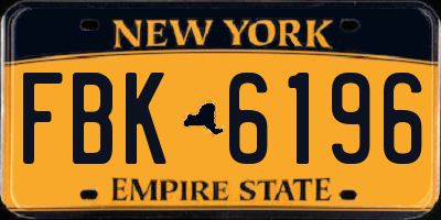 NY license plate FBK6196