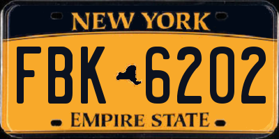 NY license plate FBK6202