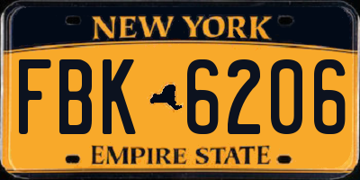 NY license plate FBK6206