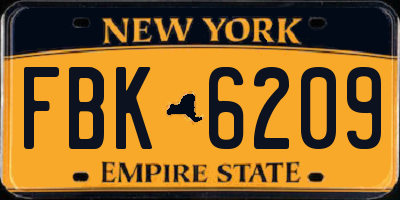 NY license plate FBK6209