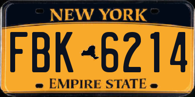 NY license plate FBK6214