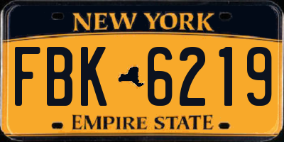 NY license plate FBK6219