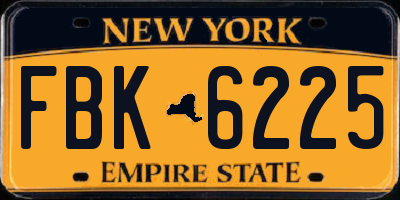 NY license plate FBK6225