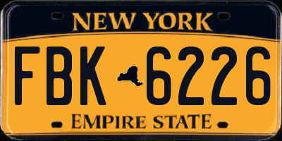 NY license plate FBK6226