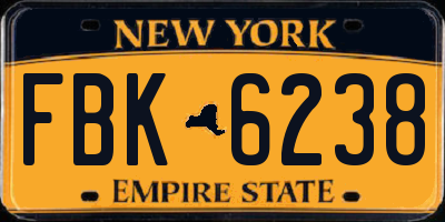 NY license plate FBK6238