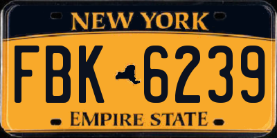 NY license plate FBK6239