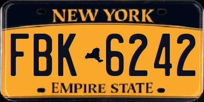 NY license plate FBK6242