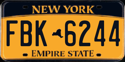 NY license plate FBK6244