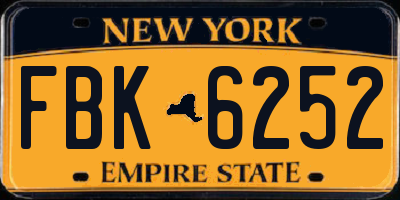 NY license plate FBK6252