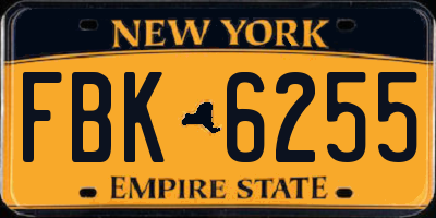 NY license plate FBK6255