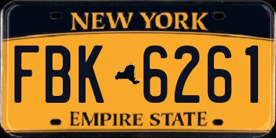 NY license plate FBK6261