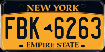 NY license plate FBK6263