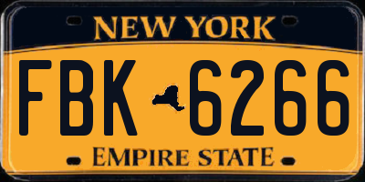 NY license plate FBK6266