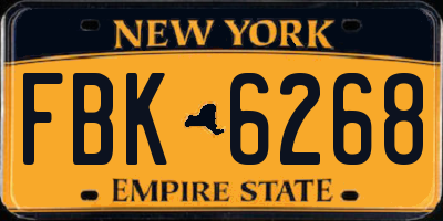 NY license plate FBK6268