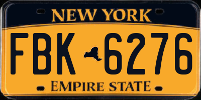 NY license plate FBK6276