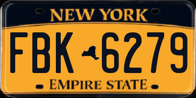 NY license plate FBK6279