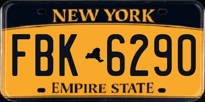 NY license plate FBK6290