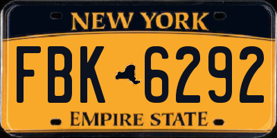 NY license plate FBK6292