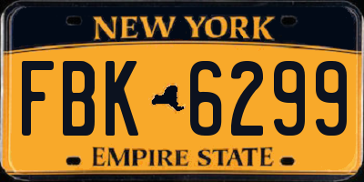 NY license plate FBK6299