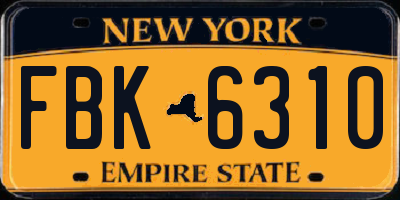 NY license plate FBK6310