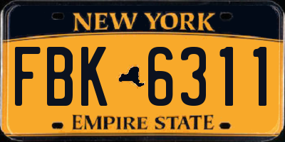 NY license plate FBK6311