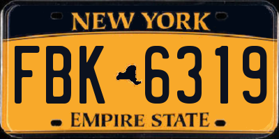 NY license plate FBK6319
