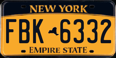 NY license plate FBK6332