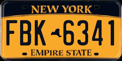NY license plate FBK6341